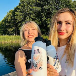 Бутылка с журавлями