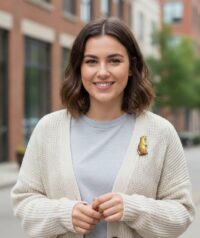 Девушка с брошкой-сусликом2 (м)