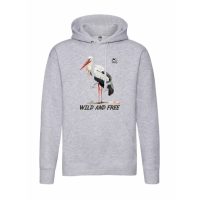 Толстовка с принтом белый аист