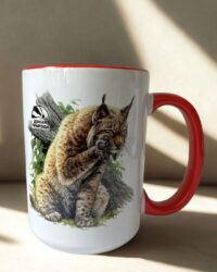 Кружка с рысью красная внутри
